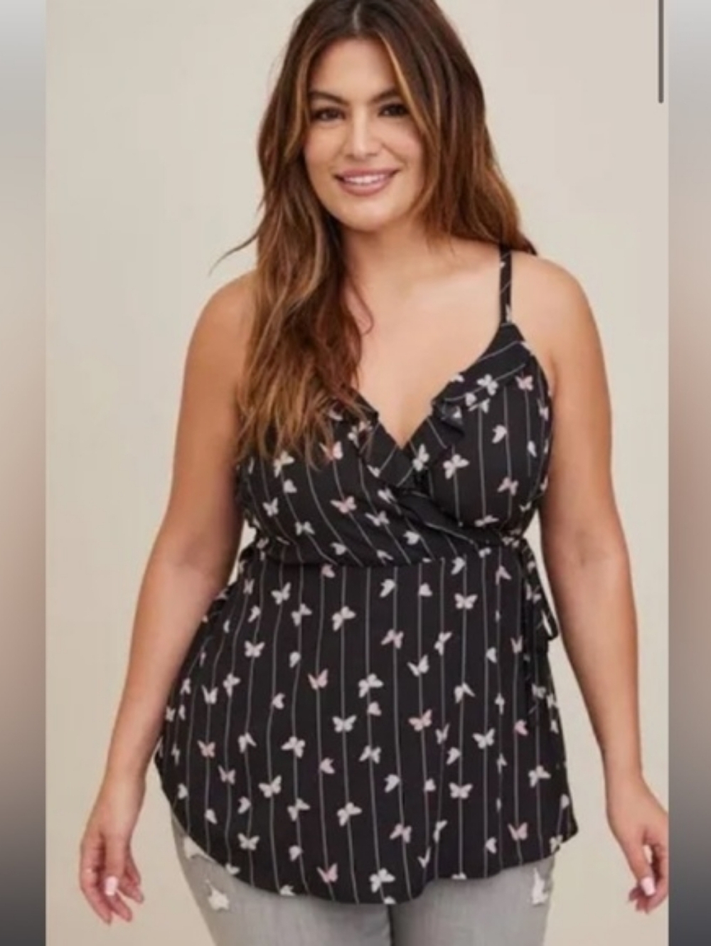 Torrid Georgette Butterfly Tank Top Size 1